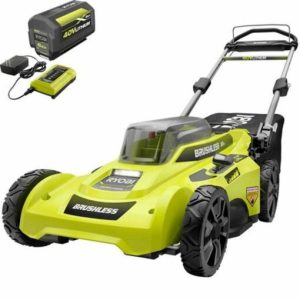 Ryobi 20 in. 40-Volt Brushless Cordless Lithium-Ion Battery Walk Behind Push Lawn Mower 6.0 Ah Battery/Charger Included