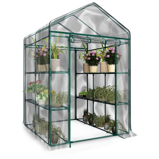 Home-Complete Walk-in Greenhouse-Indoor Outdoor with 8 Shelves
