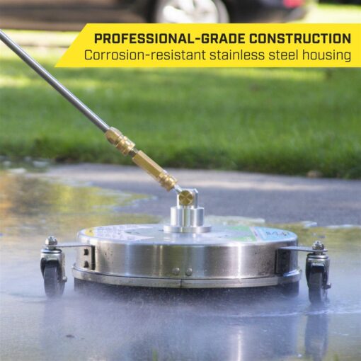 SurfaceMaxx 14.5-in 4500 PSI Rotating Surface Cleaner for Gas Pressure Washers Stainless Steel - Image 2