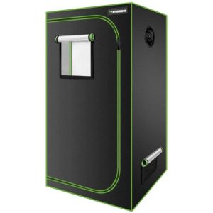 VIVOSUN S224 2×2 Grow Tent 24’x24’x48' High Reflective Mylar with Observation Window and Floor Tray for Hydroponics Indoor Plant for Vs1000