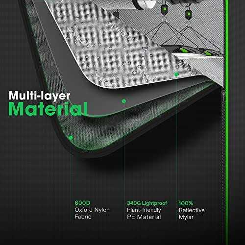 VIVOSUN S224 2×2 Grow Tent 24’x24’x48' High Reflective Mylar with Observation Window and Floor Tray for Hydroponics Indoor Plant for Vs1000 - Image 2