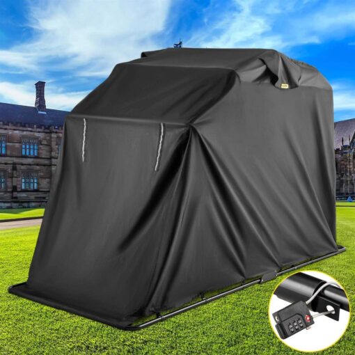 VEVOR Motorcycle Shelter Waterproof Motorcycle Cover Heavy Duty Motorcycle Shelter Shed - Image 3