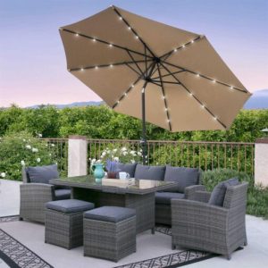 Best Choice Products Solar LED Lighted Patio Umbrella Tilt Adjustment