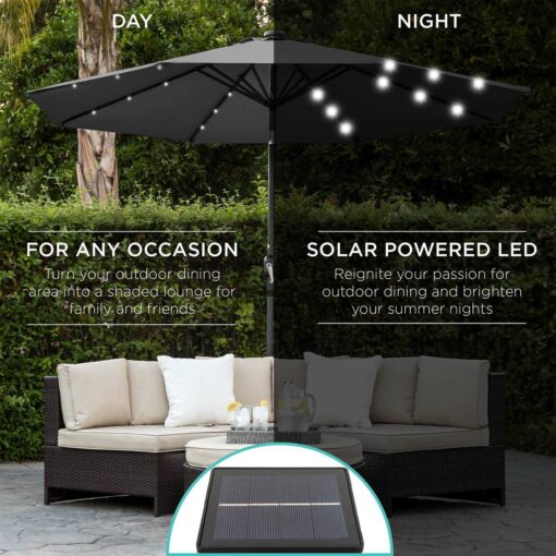 Best Choice Products Solar LED Lighted Patio Umbrella Tilt Adjustment - Image 2