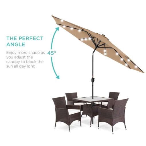 Best Choice Products Solar LED Lighted Patio Umbrella Tilt Adjustment - Image 4