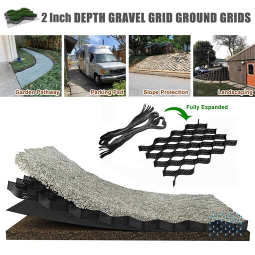 2 Thick Gravel Ground Grid 33ft Geo Grid Driveway Stabilization Grids - Image 4