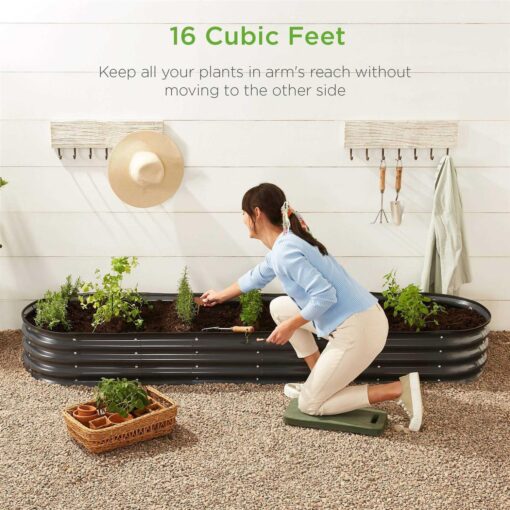 Best Choice Products Metal Raised Garden Bed Oval Outdoor - Image 2