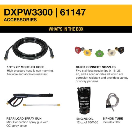 DEWALT 3300 PSI 2.4 GPM Gas Cold Water Pressure Washer with OEM Axial Cam Pump - Image 5