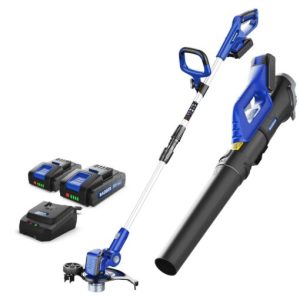 Badger 20-Volt Lithium-Ion String Trimmer/Edger and Axial Blower with 2 Ah Batteries and Charger WB20VTAB