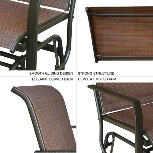 Kozyard Cozy Two Rocking Love Seats Glider Swing Bench/Rocker - Image 5