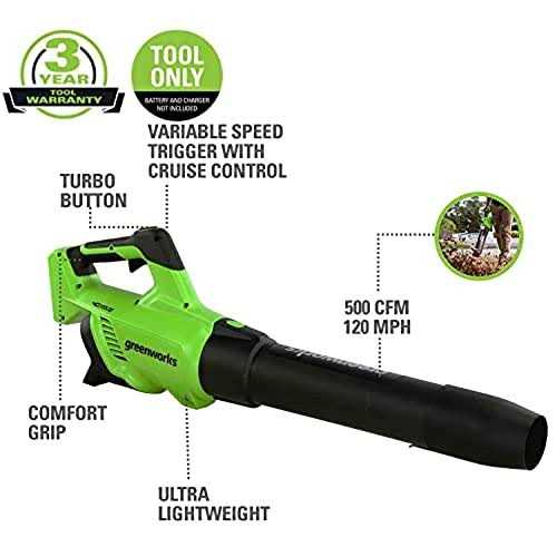 Greenworks 40V Cordless Axial Leaf Blower - Image 5