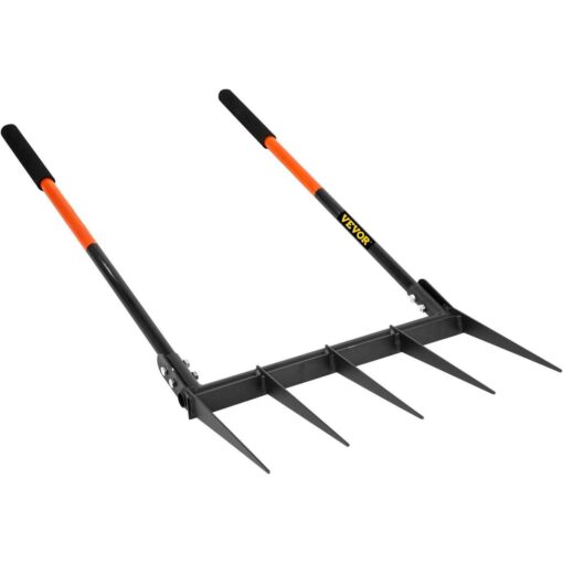 VEVOR Broad Fork Tool, 5 Tines 20 in Wide, Garden Tool with Fiberglass Handle for Gardening and Cultivating - Image 2