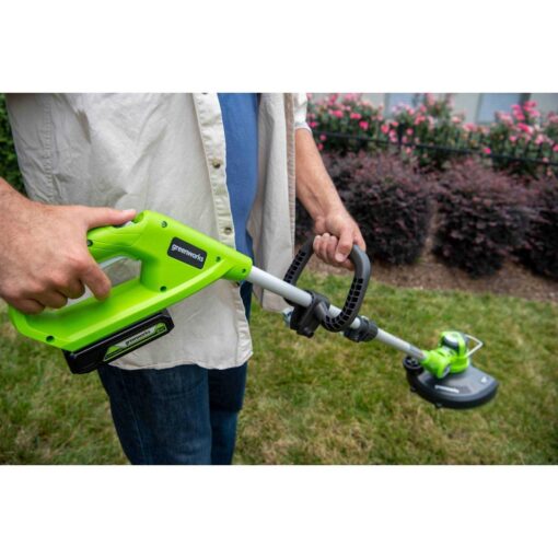 Greenworks 60V Cordless 13 String Trimmer 125 MPH 450 CFM Leaf Blower Combo Battery & Charger - Image 2