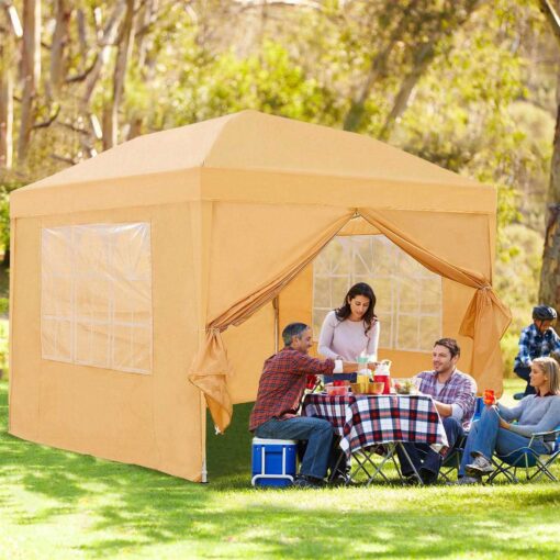 Clipop 10x10ft Pop Up Gazebo Canopy Waterproof Shelter with 4 Side Panels & Carry Bag - Image 2