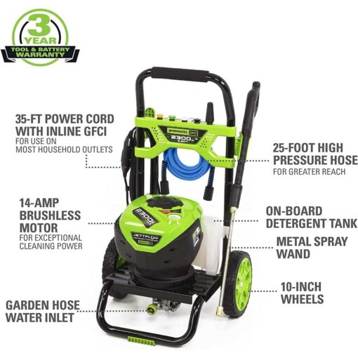 Greenworks PRO 2300 PSI TruBrushless Electric Pressure Washer - Image 5