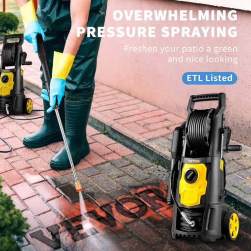 VEVOR Electric Pressure Washer 2000 PSI Max. 1.76 GPM Power Washer with 30 ft Hose & Reel - Image 5