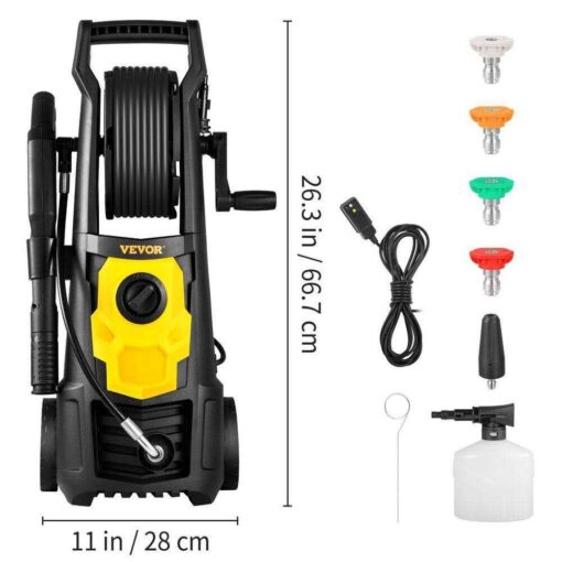 VEVOR Electric Pressure Washer 2000 PSI Max. 1.76 GPM Power Washer with 30 ft Hose & Reel - Image 4