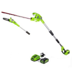 Greenworks 40V 8-inch Cordless Pole Saw with Hedge Trimmer
