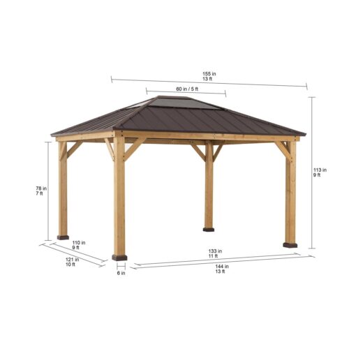 Sunjoy Universal Mosquito Netting Wood Framed Gazebos - Image 2