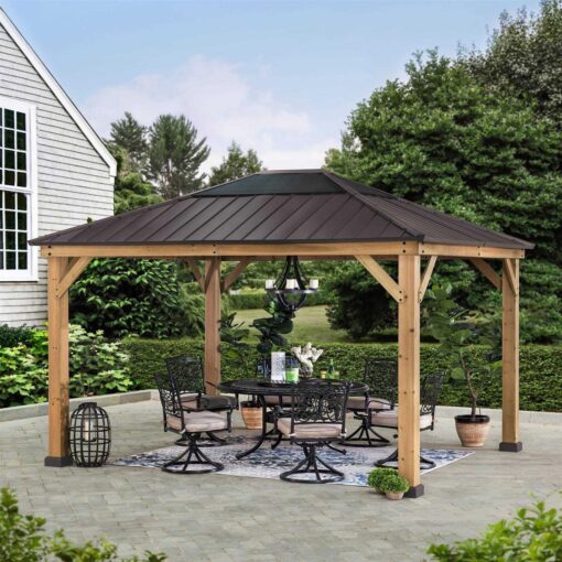 Sunjoy Universal Mosquito Netting Wood Framed Gazebos - Image 5