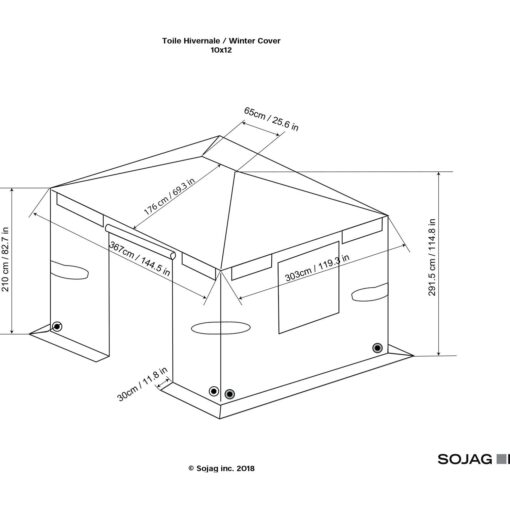 Sojag Universal Winter Gazebo Cover 10 x 12 ft - Image 4
