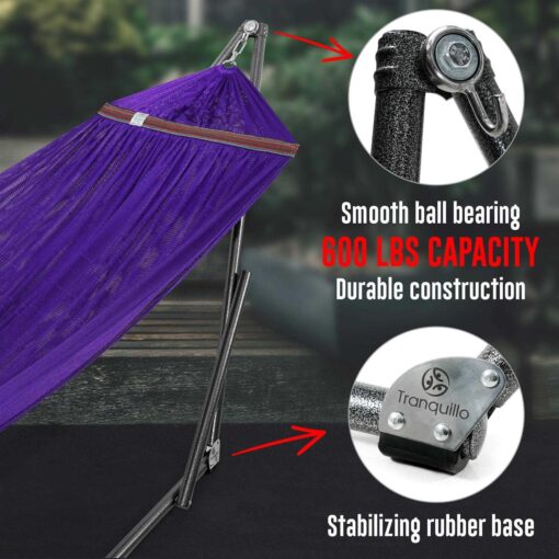 Tranquillo Universal Double Hammock with Adjustable Stand Bag - Image 5