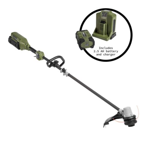 Green Machine 62V Cordless String Trimmer Brushless motor and Auto-Wind spool Battery and Charger