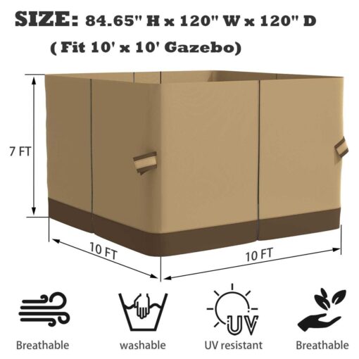 Aoodor 10' x Gazebo Curtain Replacement Universal 4-Panel Sidewalls - Image 5