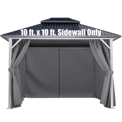 Aoodor 10' x Gazebo Curtain Replacement Universal 4-Panel Sidewalls - Image 3