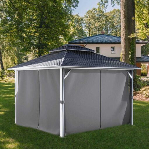 Aoodor 10' x Gazebo Curtain Replacement Universal 4-Panel Sidewalls - Image 5
