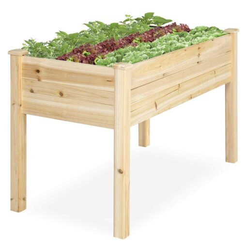 Best Choice Products 48x24x30in Raised Garden Bed Elevated Wood Planter Box Stand for Backyard