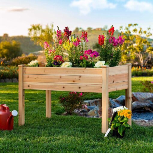 Best Choice Products 48x24x30in Raised Garden Bed Elevated Wood Planter Box Stand for Backyard - Image 2