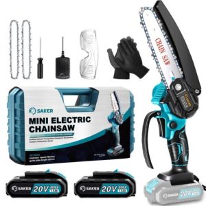 Saker 6 Inch Mini Chainsaw Handheld Pruning Chainsaw Electric Cordless Chainsaw for Tree Branches