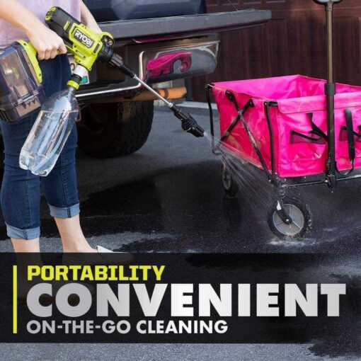 RYOBI 40-Volt HP Brushless EZClean 600 PSI 0.7 GPM Cold Water Power Cleaner with 2.0 Ah Battery and Charger - Image 3