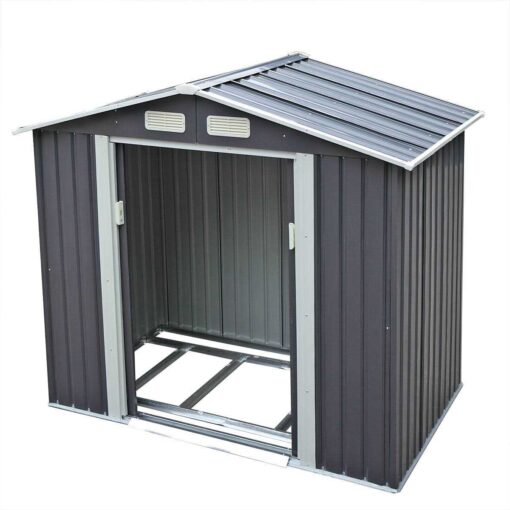 Jaxpety 7 ft. W x 4 ft. D Metal Outdoor Storage Shed for Garden Tool with Sliding Door 28 sq. ft - Image 4