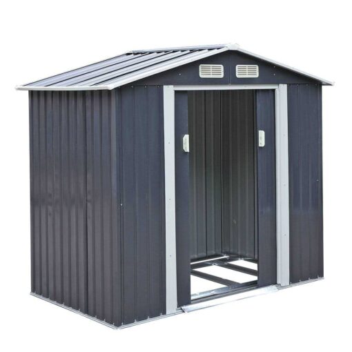 Jaxpety 7 ft. W x 4 ft. D Metal Outdoor Storage Shed for Garden Tool with Sliding Door 28 sq. ft - Image 5