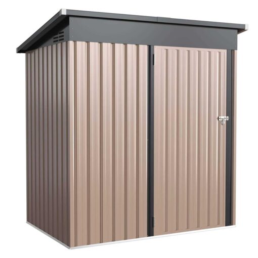 Yodolla 5 x 3 ft. Outdoor Metal Storage Shed with Sliding Roof & Lockable Door for Backyard - Image 3