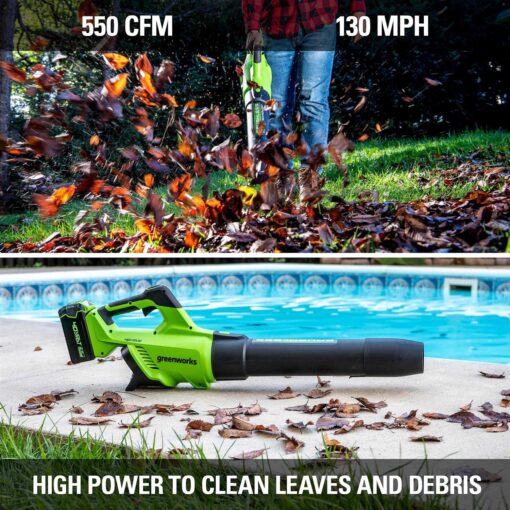 Greenworks 40V Brushless Axial Leaf Blower - Image 3