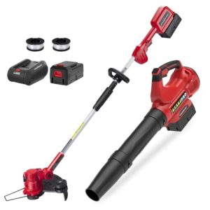 PowerSmart USA 40V String Trimmer & Edger + 40V Leaf Blower Combo Kit with 4.0Ah Battery PS76500C