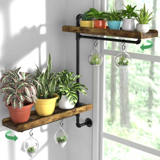 Gdlf Window Plant Shelving Industrial Pipe Swivel Floating Shelving