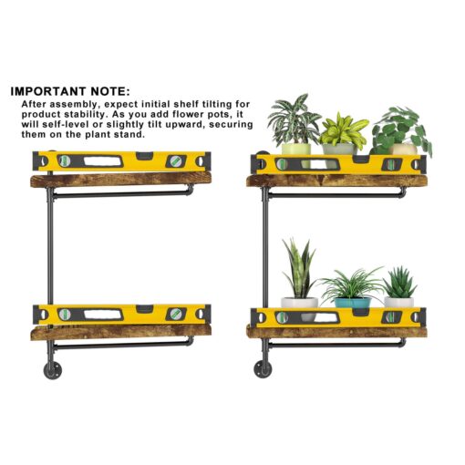 Gdlf Window Plant Shelving Industrial Pipe Swivel Floating Shelving - Image 2