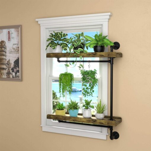 Gdlf Window Plant Shelving Industrial Pipe Swivel Floating Shelving - Image 4