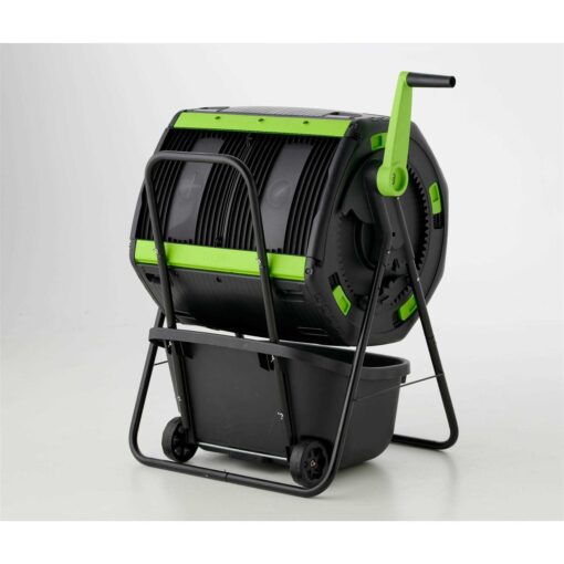 Maze RSI 48 Gallon Geared Two Compartment Compost Tumbler and Cart RSI-MCT-180-CT