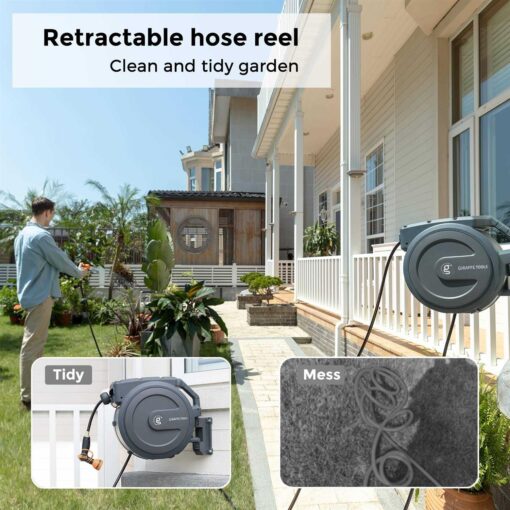 Giraffe Tools Retractable Garden Hose Reel-1/2in-130ft AW4012US - Image 5