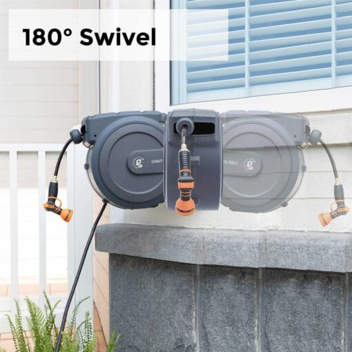 Giraffe Tools Retractable Garden Hose Reel-1/2in-130ft AW4012US - Image 3