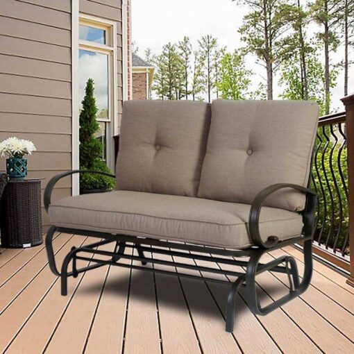 Winston Porter Charlton Home Kimberly Rocking Glider Bench with Cushions