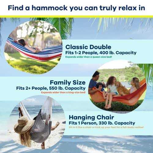 Classic Double Hammock, Handwoven, Shareable, Weathersafe Hammocks, Yellow Leaf Hammocks – “Sedona” Hammock, Red & Orange, Fits 1-2 People (400 lbs) - Image 3