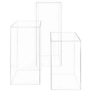Koyal Wholesale Modern Acrylic Pedestal Set of 3