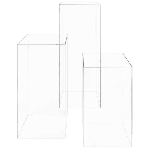 Koyal Wholesale Modern Acrylic Pedestal Set of 3