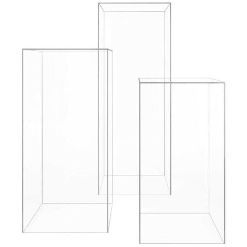 Koyal Wholesale Modern Acrylic Pedestal Set of 3 - Image 3